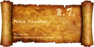 Mata Tivadar névjegykártya